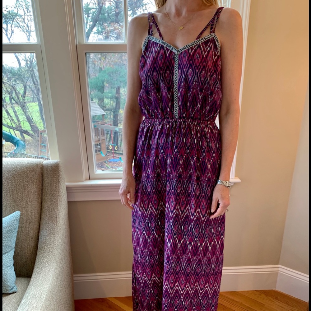 Purple multi color maxi dress